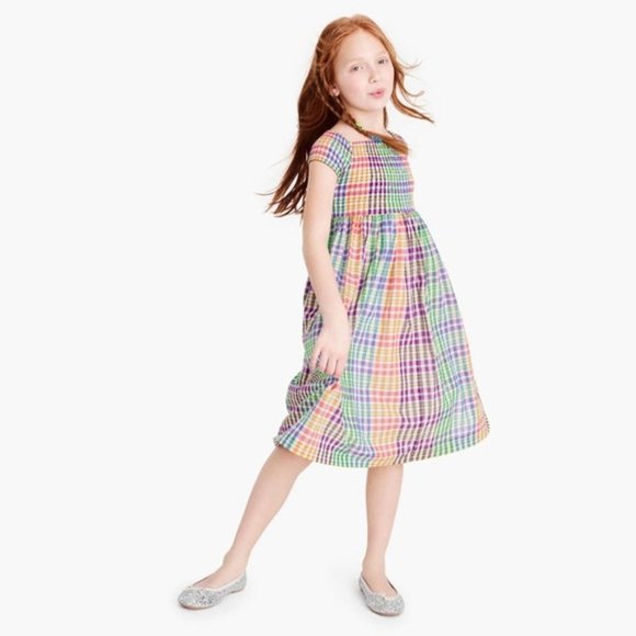 Crewcuts Other - J. Crew Girl's Smocked Dress In Rainbow